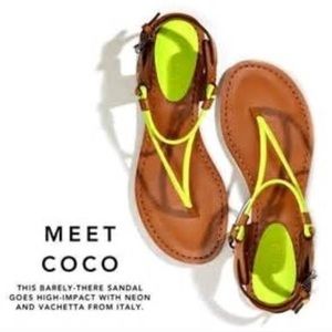 Coach COCO Neon Florescent Yellow Green Sandals